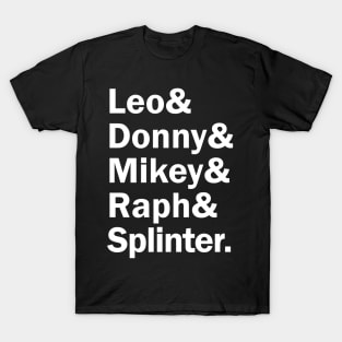 Funny Names x Teenage Mutant Ninja Turtles TMNT (Leo, Donny, Mikey, raph, Splinter) T-Shirt